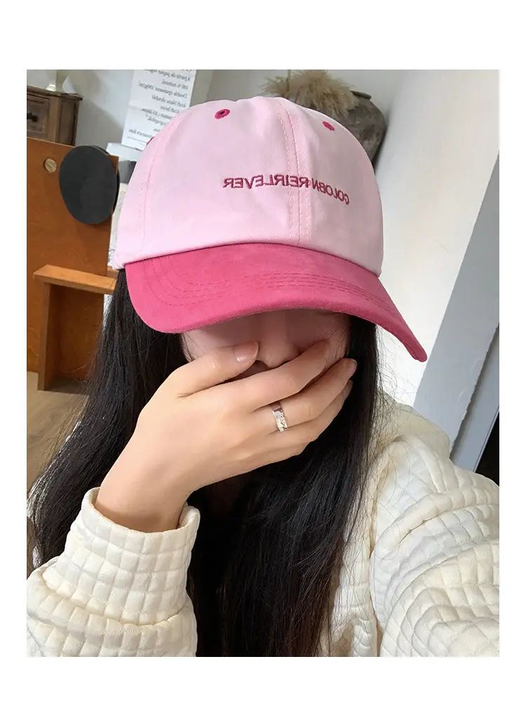 Women Pink Cat Print Baseball Cap Summer Wear — feature 8