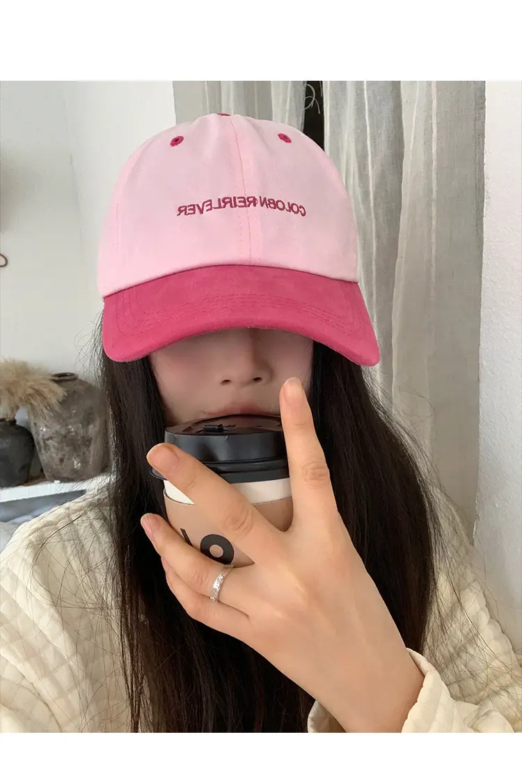 Women Pink Cat Print Baseball Cap Summer Wear — feature 9