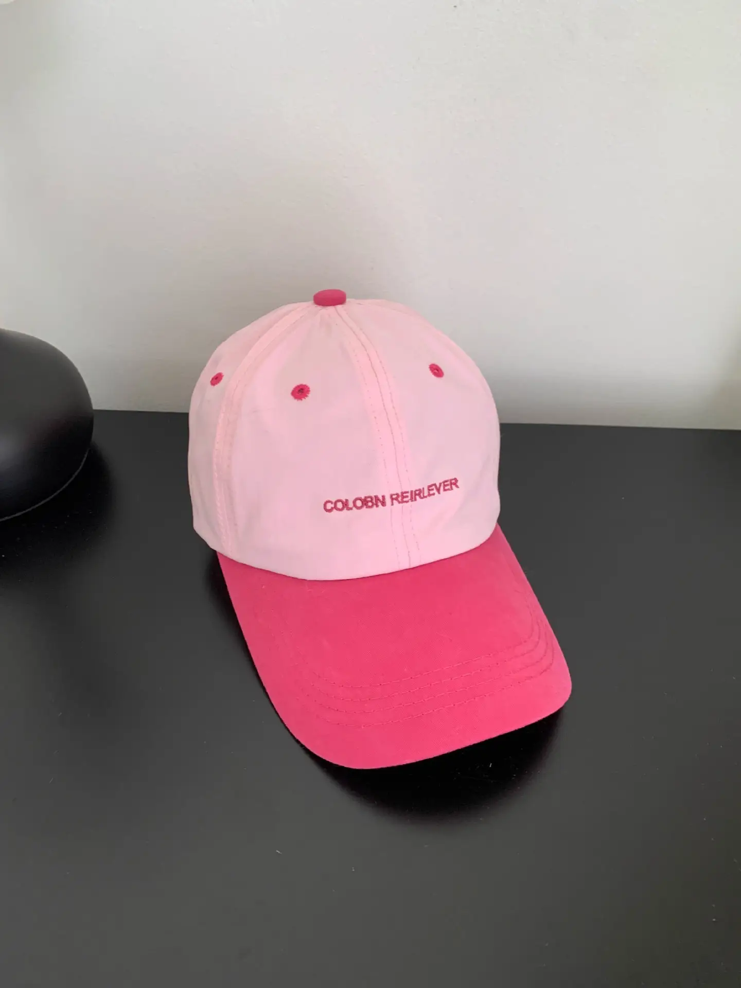 Women Pink Cat Print Baseball Cap Summer Wear - Image 3