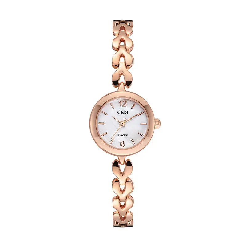 Goldie Women's Rose Gold Chain Watch with White Dial - Image 9