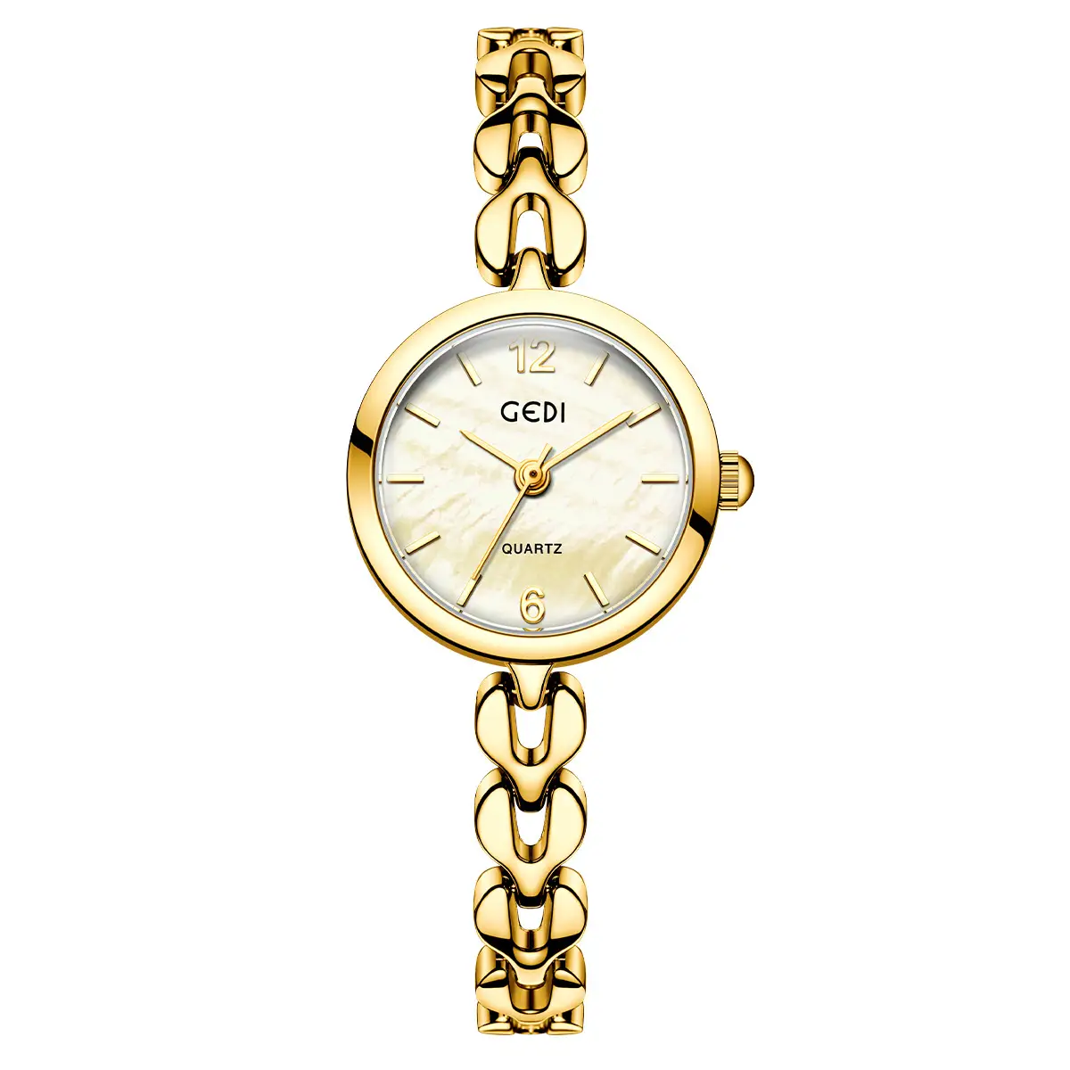 Goldie Women's Rose Gold Chain Watch with White Dial - Image 3