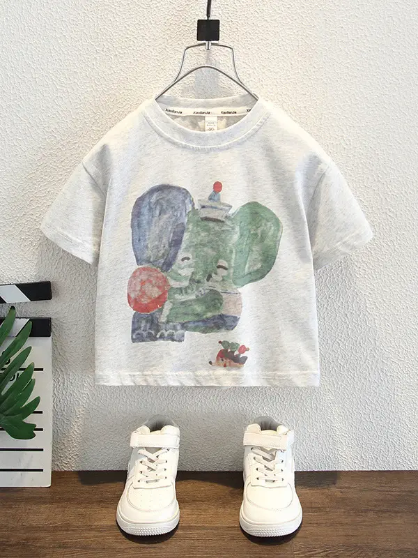8183 Boys T-Shirt Cartoon Elephant Print 2026 - Image 5