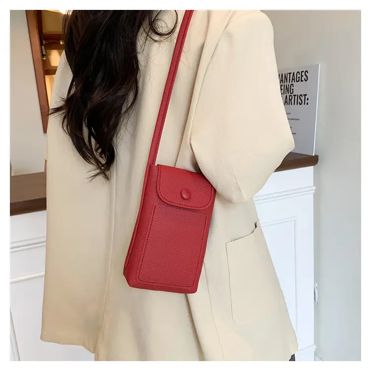 2025 Mini Mobile Phone Bag Women's Solid Color Shoulder Crossbody — feature 15