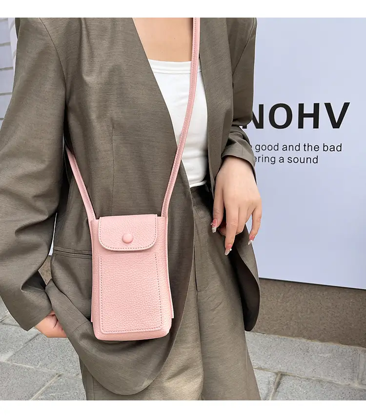 2025 Mini Mobile Phone Bag Women's Solid Color Shoulder Crossbody — feature 2