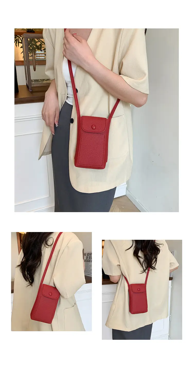 2025 Mini Mobile Phone Bag Women's Solid Color Shoulder Crossbody — feature 9