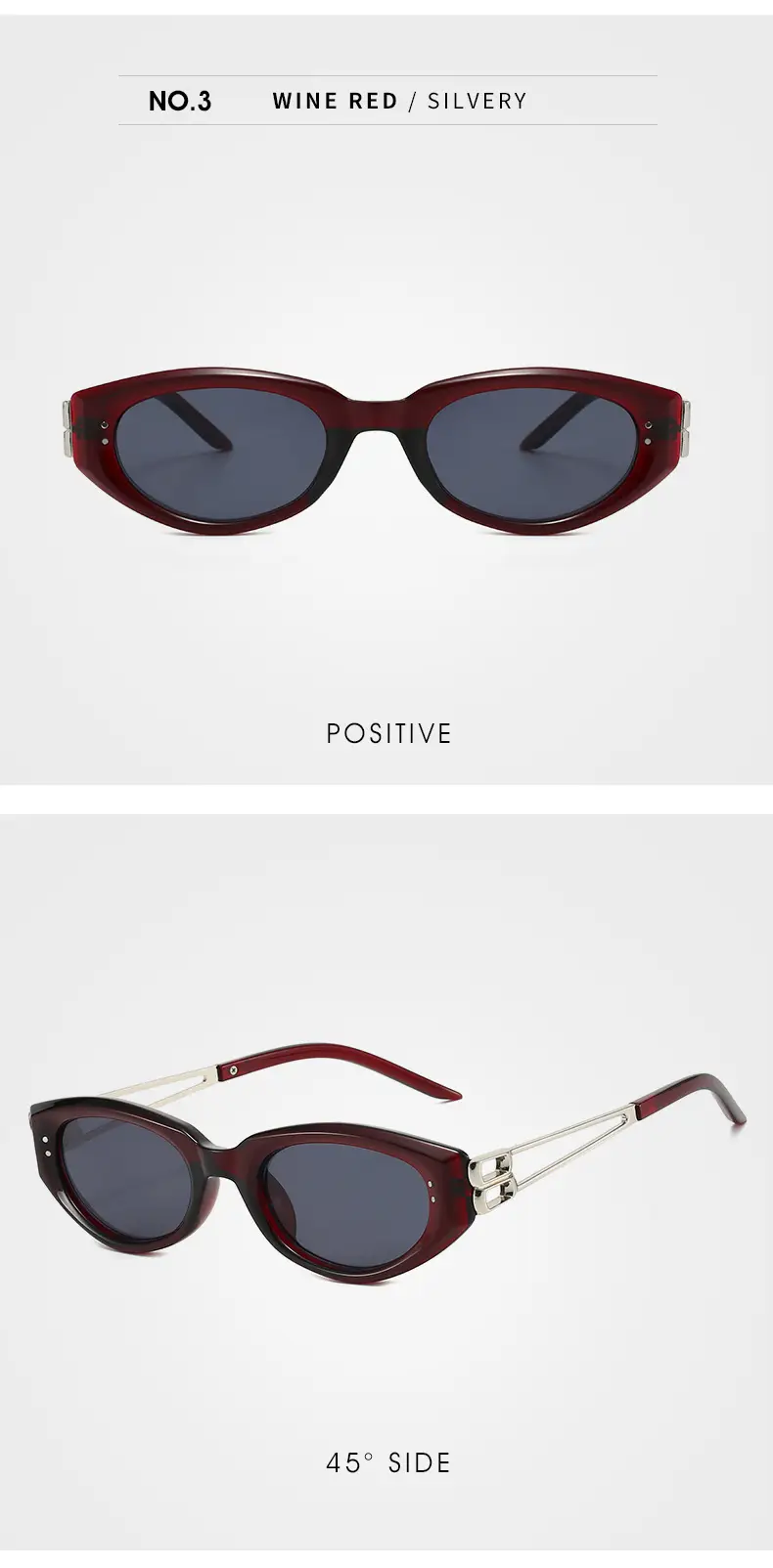 Women's Oval Cat's Eye Sunglasses White Gold Mirror Legs — feature 8