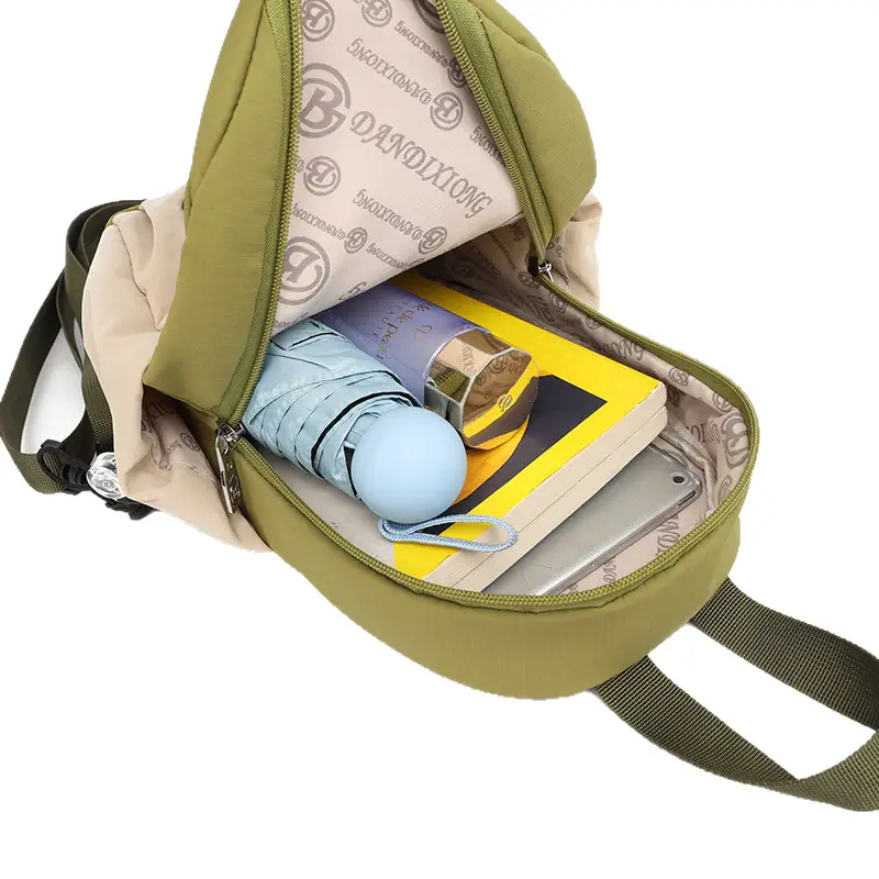Green Beige Crossbody Backpack for Students & Travel - Image 7