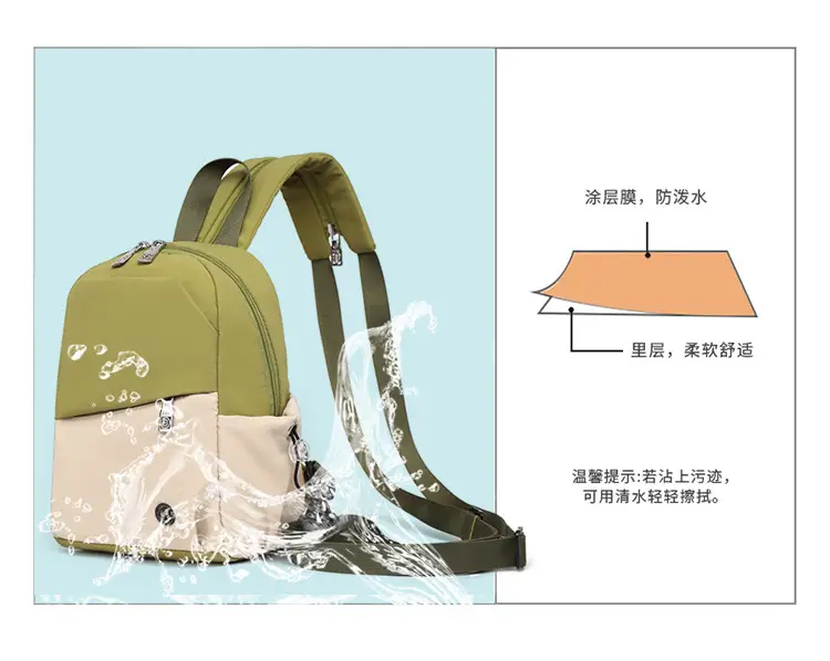 Green Beige Crossbody Backpack for Students & Travel — feature 13