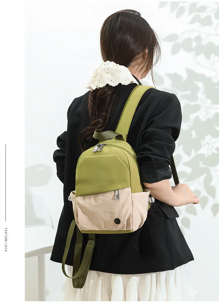 Green Beige Crossbody Backpack for Students & Travel — feature 24