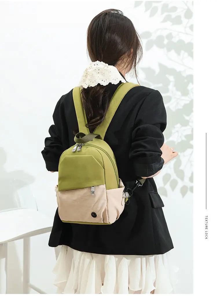 Green Beige Crossbody Backpack for Students & Travel — feature 25