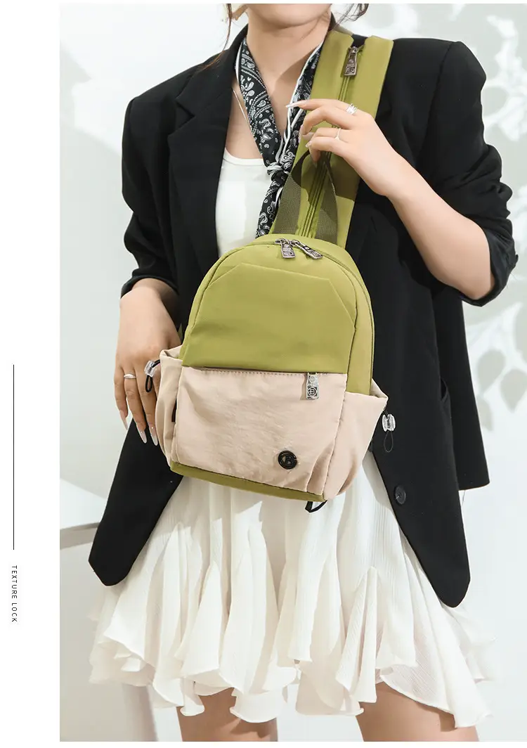 Green Beige Crossbody Backpack for Students & Travel — feature 26