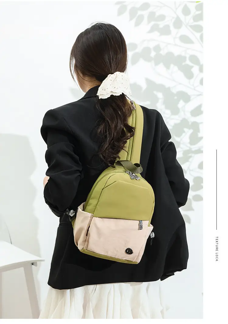 Green Beige Crossbody Backpack for Students & Travel — feature 27