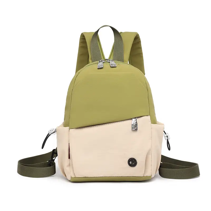 Green Beige Crossbody Backpack for Students & Travel - Image 2