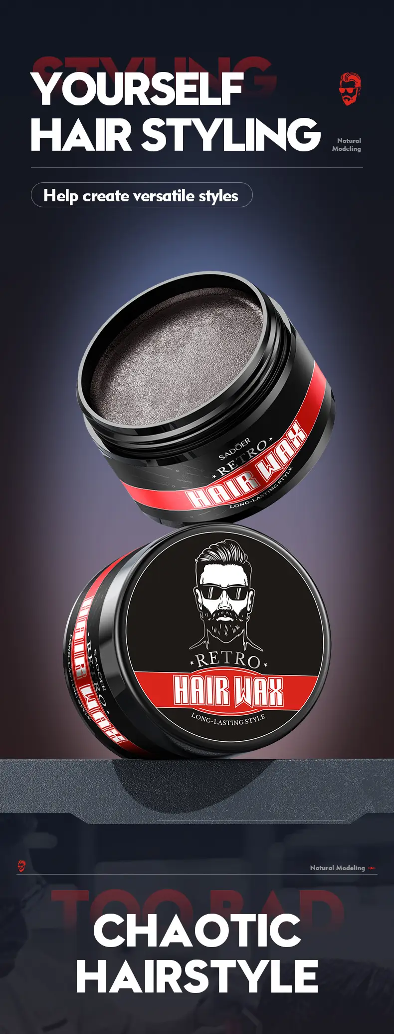 Sadoer Retro Hair Wax for Long-lasting Styling — feature 3