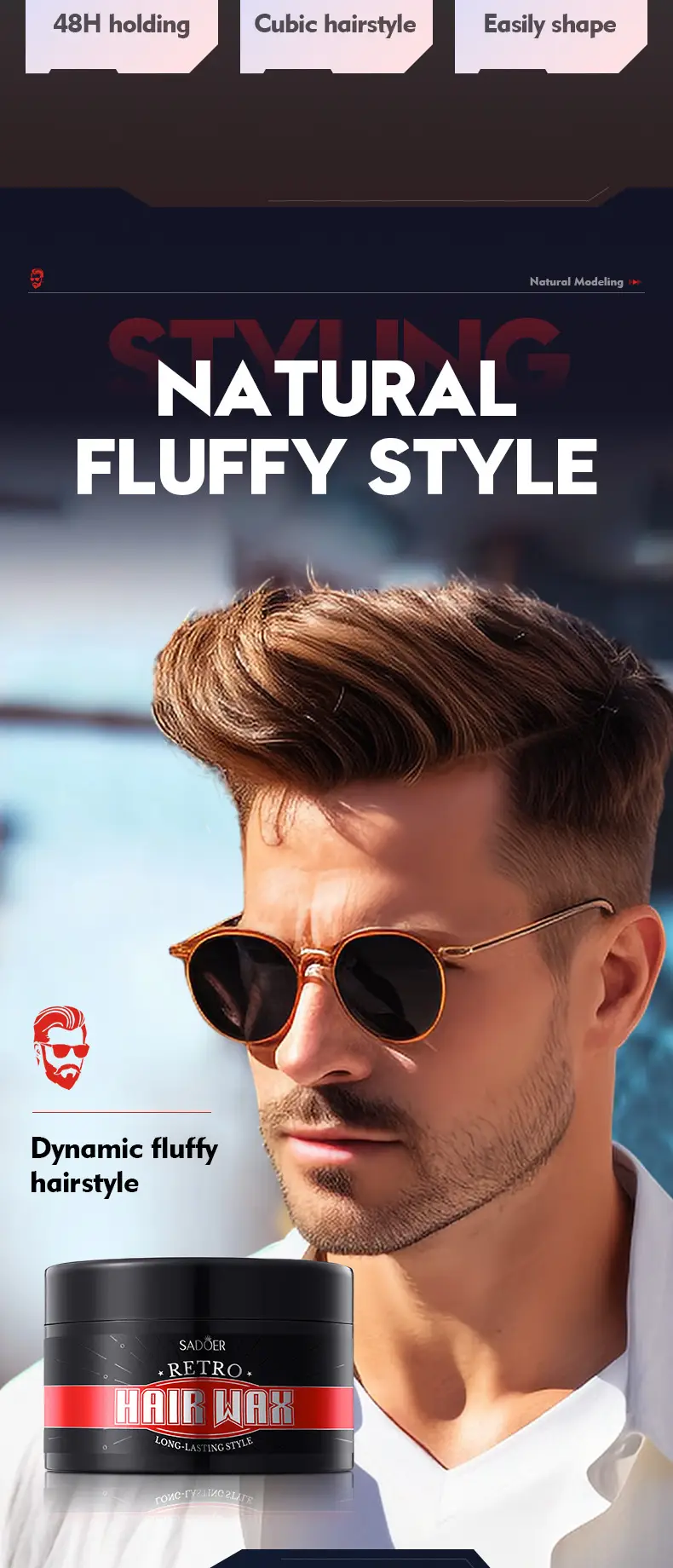 Sadoer Retro Hair Wax for Long-lasting Styling — feature 5