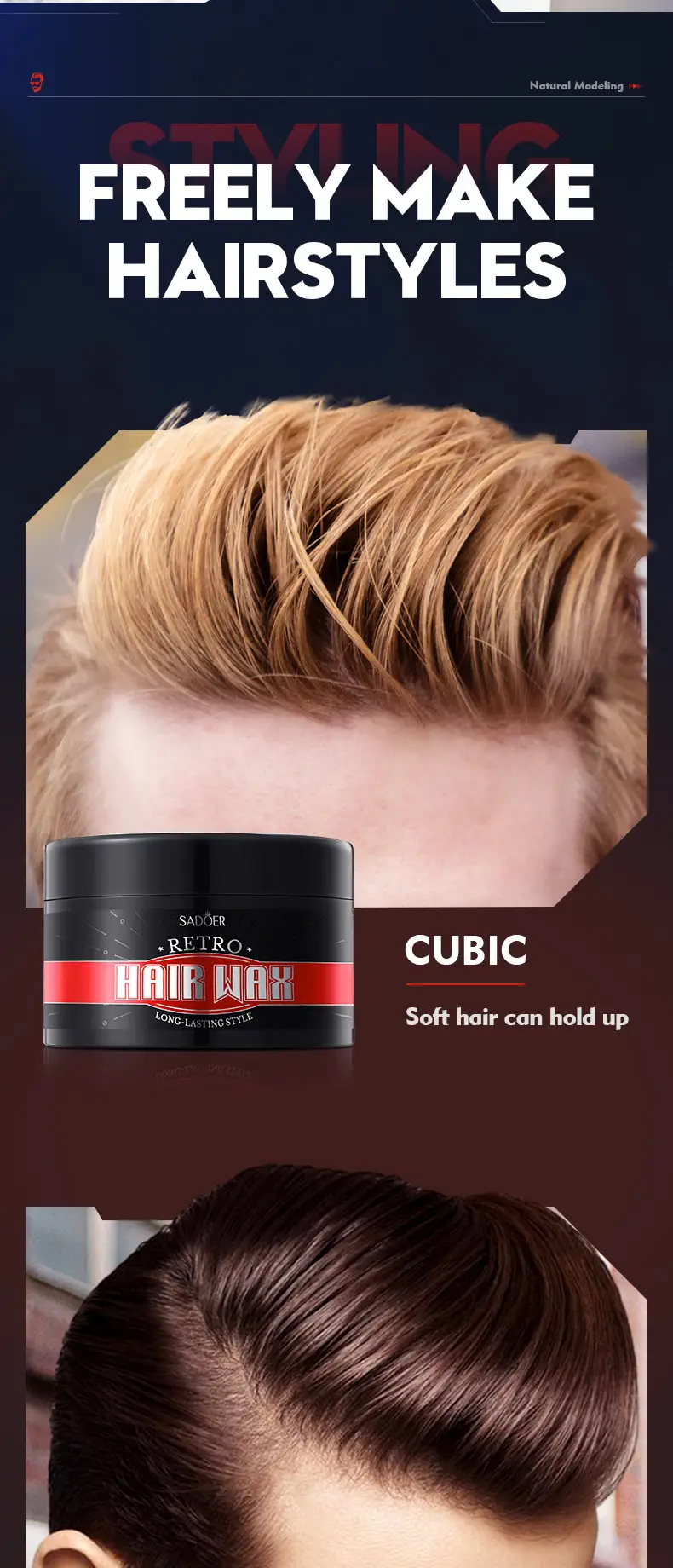 Sadoer Retro Hair Wax for Long-lasting Styling — feature 6