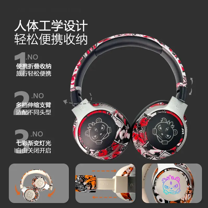 Chinese Graffiti Bluetooth Headphones with Ultra Battery - Image 5