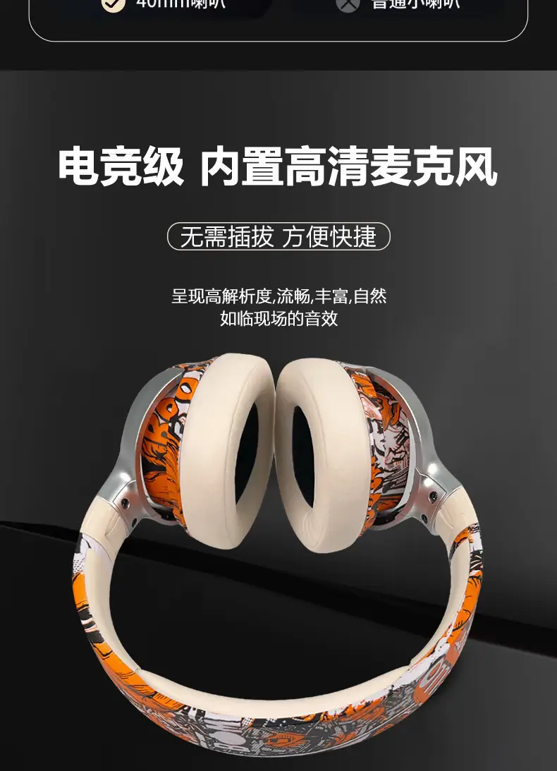 Chinese Graffiti Bluetooth Headphones with Ultra Battery β feature 12