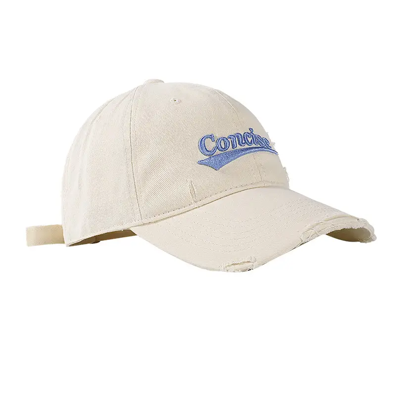 Women Wide Brim Baseball Cap 2024 Summer Distressed Korean Style - Image 10