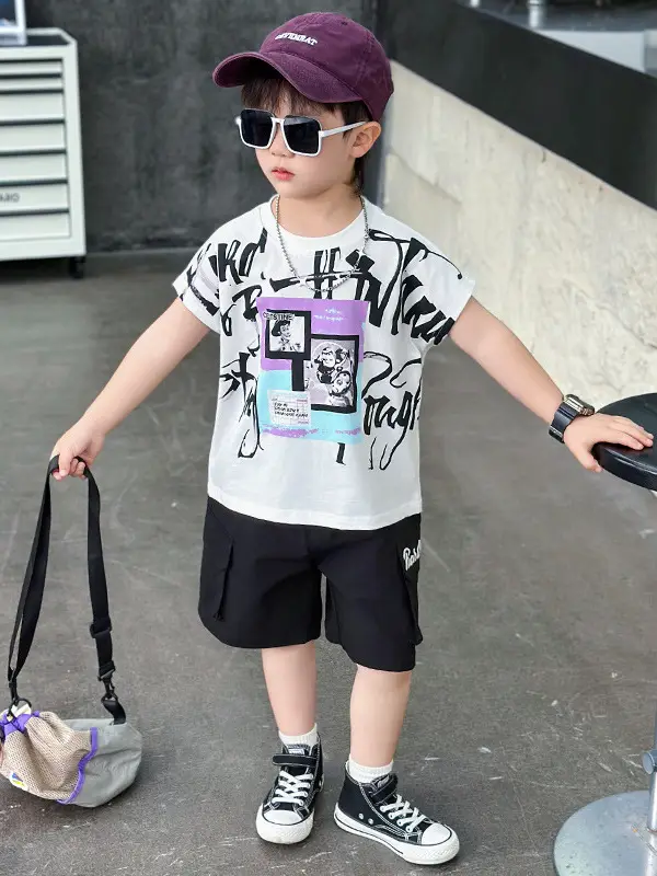 7473 Boys Printed T-Shirt Set Summer 2026 - Image 5