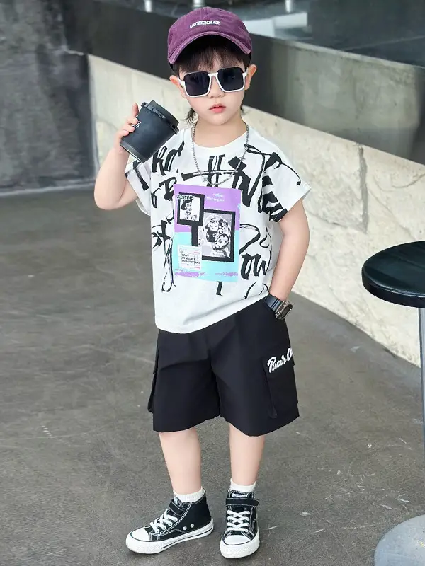 7473 Boys Printed T-Shirt Set Summer 2026 - Image 6