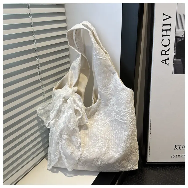 White Lace Shoulder Tote Bag for Women 2025 — feature 10