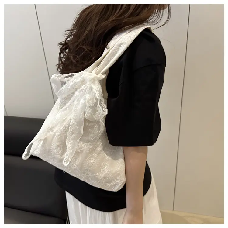 White Lace Shoulder Tote Bag for Women 2025 — feature 16