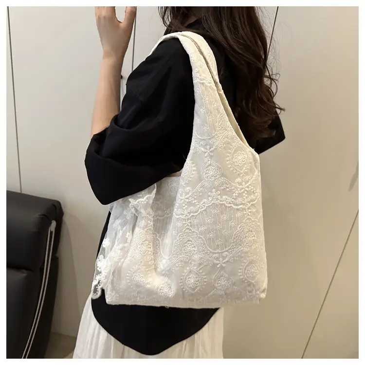 White Lace Shoulder Tote Bag for Women 2025 — feature 19