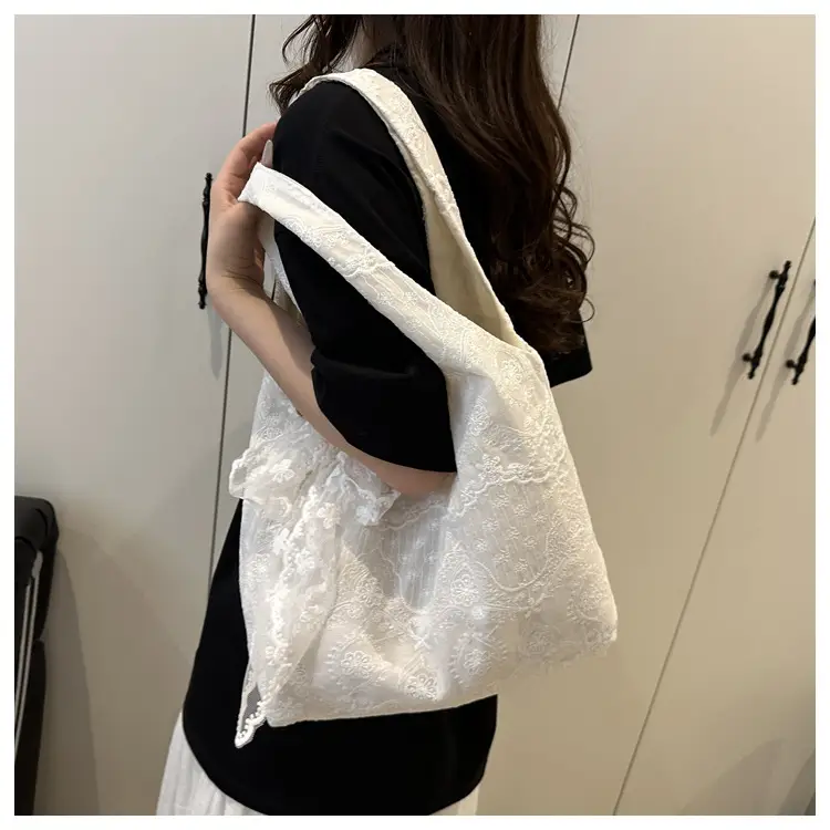 White Lace Shoulder Tote Bag for Women 2025 — feature 21