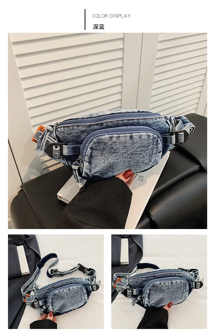 Women's Washable Denim Crossbody Bag Large Mobile Phone Bag — feature 14