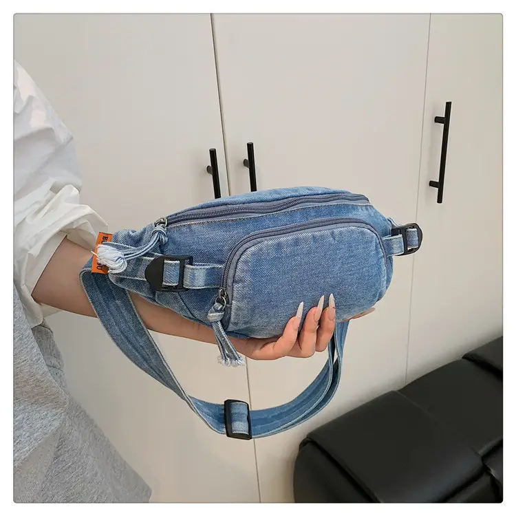 Women's Washable Denim Crossbody Bag Large Mobile Phone Bag — feature 16