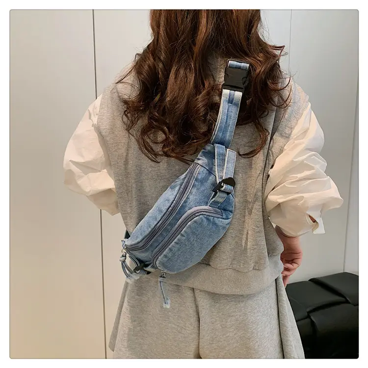 Women's Washable Denim Crossbody Bag Large Mobile Phone Bag — feature 19