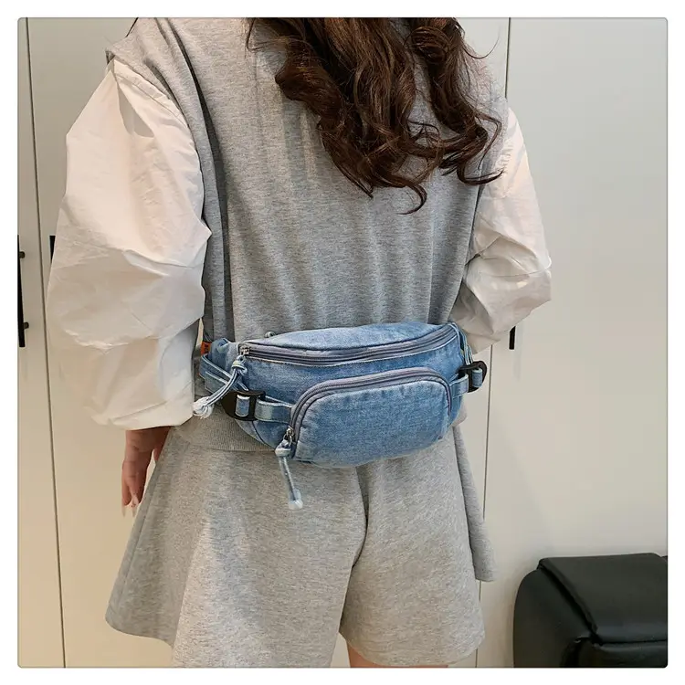 Women's Washable Denim Crossbody Bag Large Mobile Phone Bag — feature 20