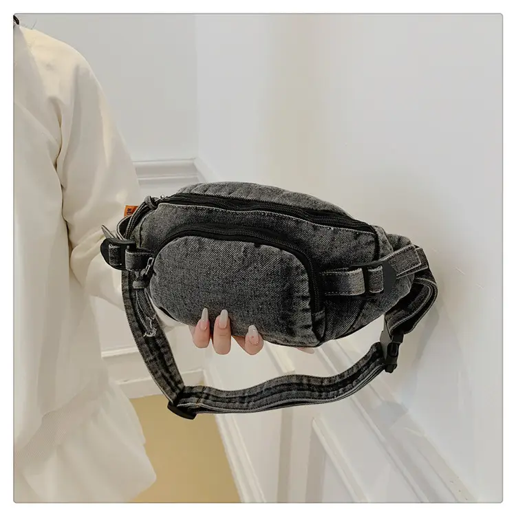 Women's Washable Denim Crossbody Bag Large Mobile Phone Bag — feature 21