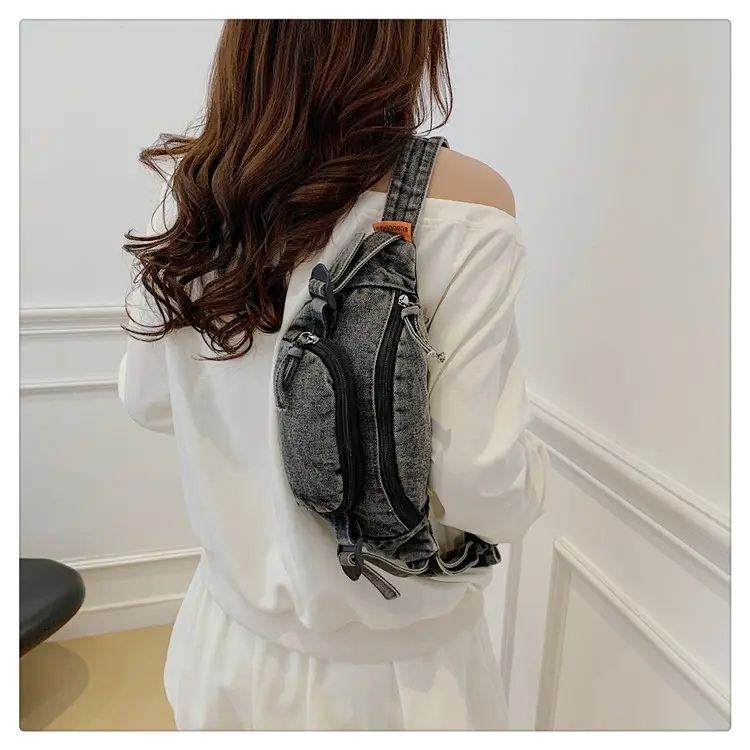 Women's Washable Denim Crossbody Bag Large Mobile Phone Bag — feature 22