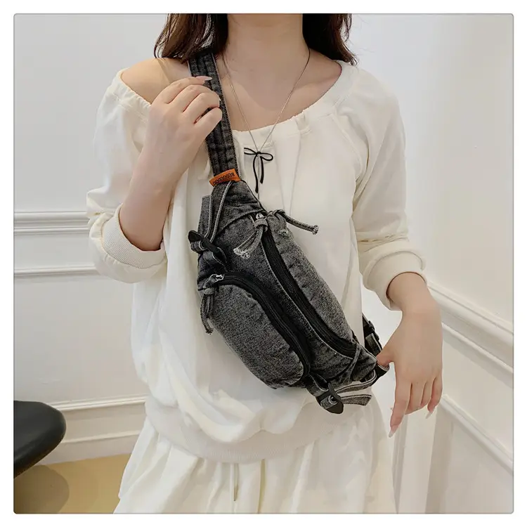 Women's Washable Denim Crossbody Bag Large Mobile Phone Bag — feature 23