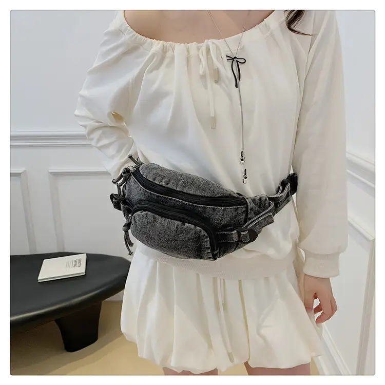 Women's Washable Denim Crossbody Bag Large Mobile Phone Bag — feature 24