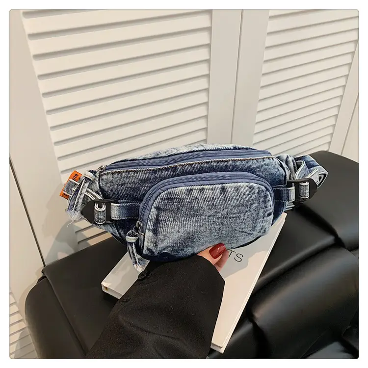 Women's Washable Denim Crossbody Bag Large Mobile Phone Bag — feature 29
