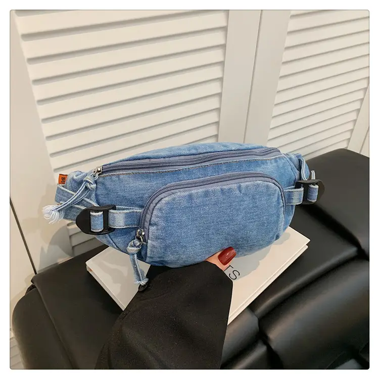 Women's Washable Denim Crossbody Bag Large Mobile Phone Bag — feature 30