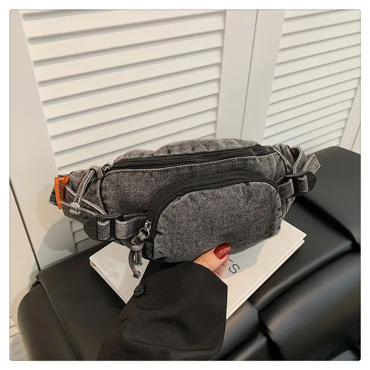 Women's Washable Denim Crossbody Bag Large Mobile Phone Bag — feature 31