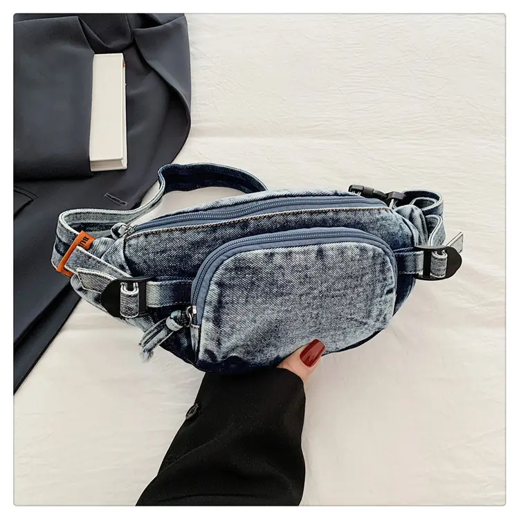 Women's Washable Denim Crossbody Bag Large Mobile Phone Bag — feature 32