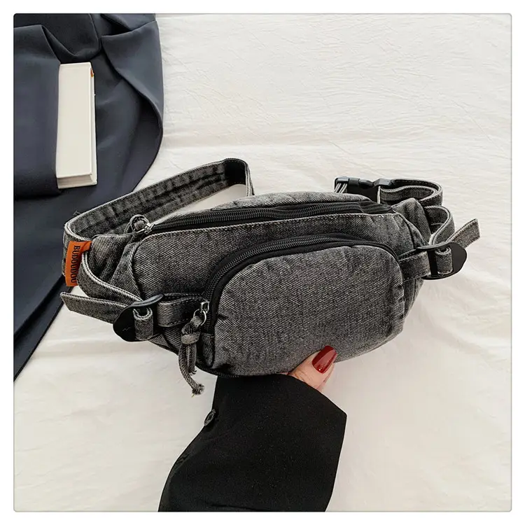 Women's Washable Denim Crossbody Bag Large Mobile Phone Bag — feature 33
