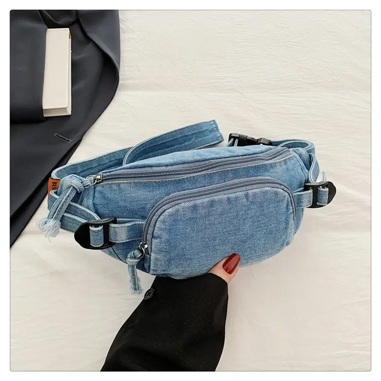 Women's Washable Denim Crossbody Bag Large Mobile Phone Bag — feature 34