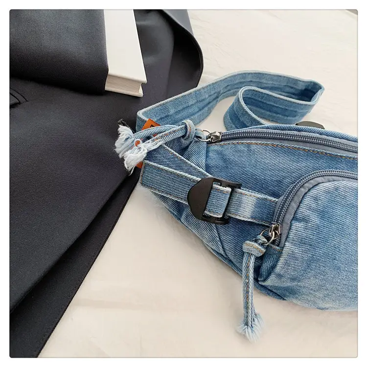 Women's Washable Denim Crossbody Bag Large Mobile Phone Bag — feature 35