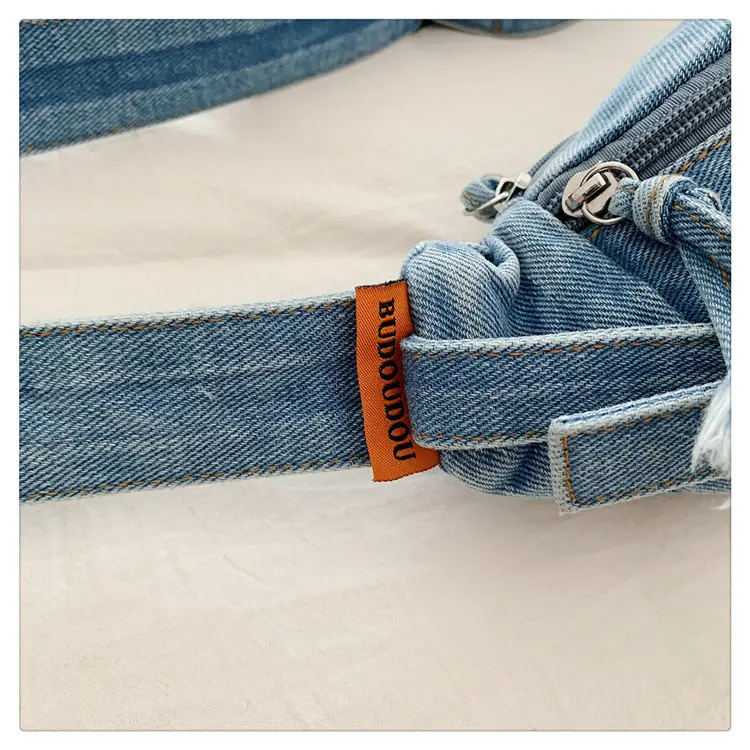 Women's Washable Denim Crossbody Bag Large Mobile Phone Bag — feature 42
