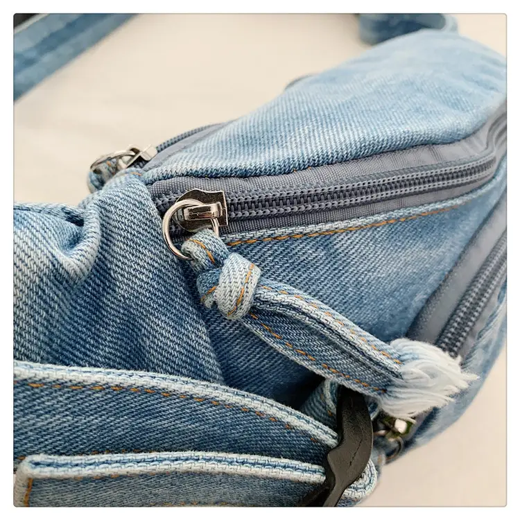 Women's Washable Denim Crossbody Bag Large Mobile Phone Bag — feature 45