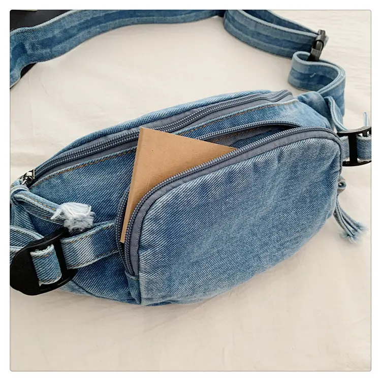 Women's Washable Denim Crossbody Bag Large Mobile Phone Bag — feature 46