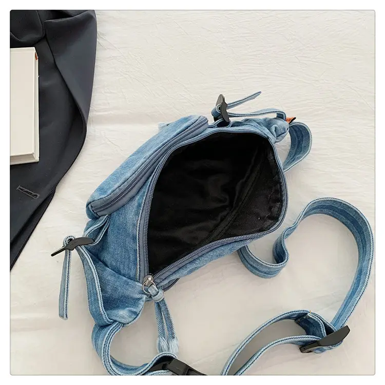 Women's Washable Denim Crossbody Bag Large Mobile Phone Bag — feature 47