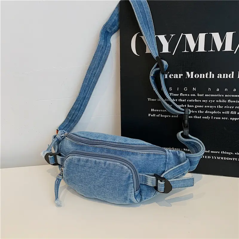 Women's Washable Denim Crossbody Bag Large Mobile Phone Bag - Image 2