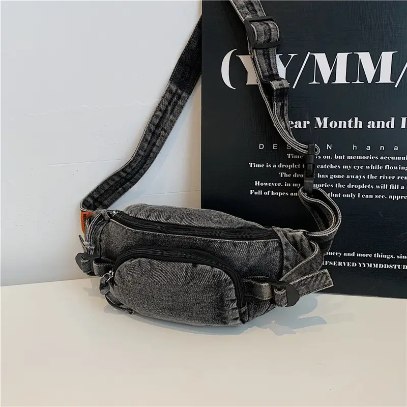 Women's Washable Denim Crossbody Bag Large Mobile Phone Bag - Image 3